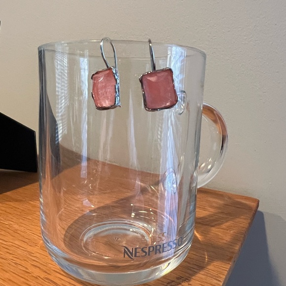 Silpada Pink Stone Drop Earrings in Sterling Silver - Picture 2 of 3